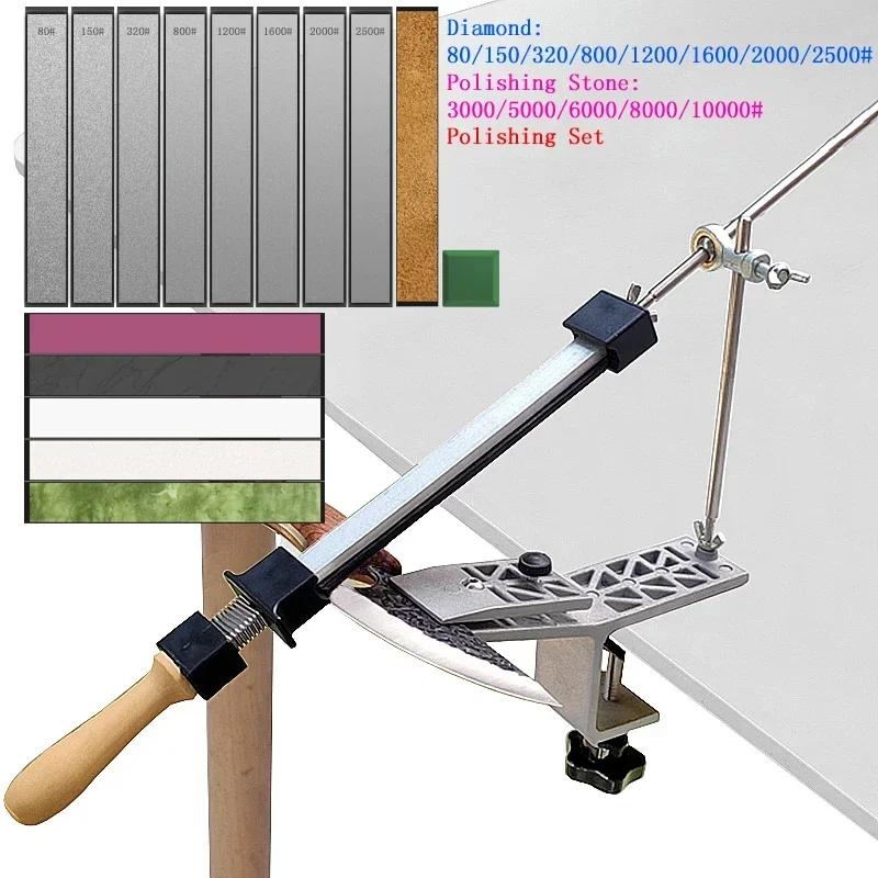 2024 NEW Professional Fixed Knife Sharpener Diamond Set Sharpening System Kitchen Sharpening Stone Woodworking Tool Grinder