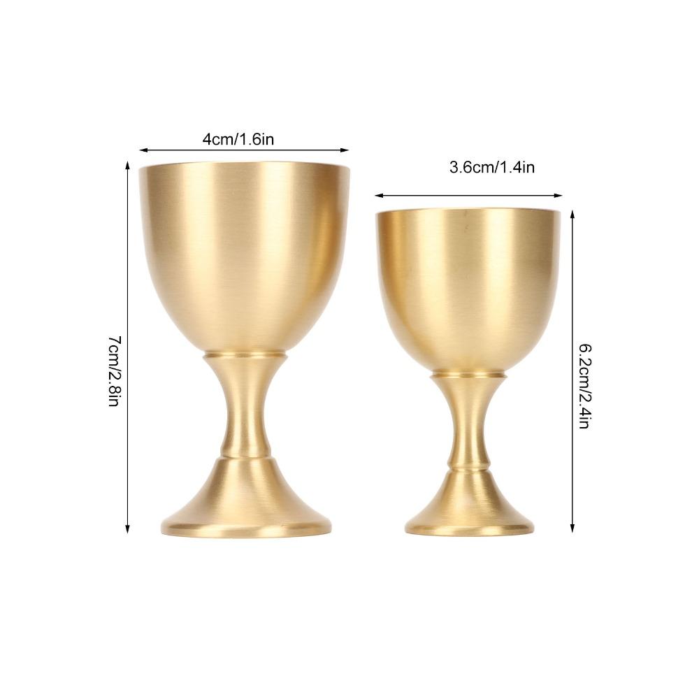 2pcs Vintage Mini Wine Glasses Brass Chalice Goblet Party Wedding Graduation Anniversary Christmas