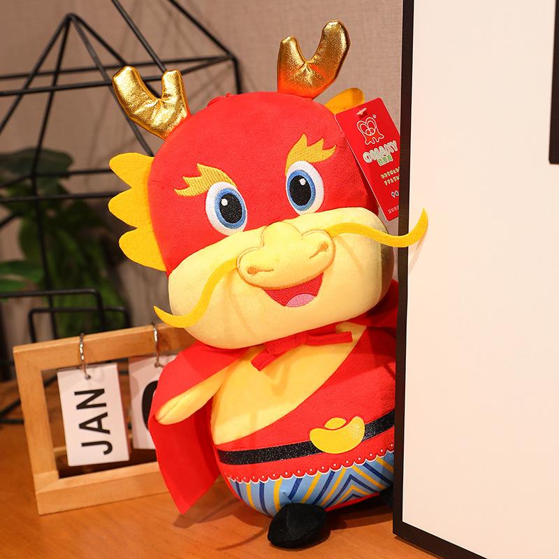 New Cute Dragon Year Mascot Dragon General Plush Toy Doll Chinese Dragon Desktop Ornaments Company Gift