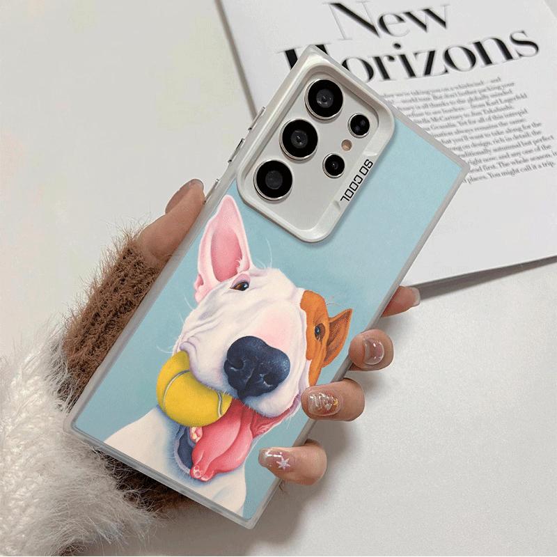 

Bull Terrier Dog Cute Puppies Soft Phone Case for Samsung Galaxy S24 S25 FE S26 Edge S23 Ultra S22 Plus S21 + Shockproof Cover B Samsung S23 Plus