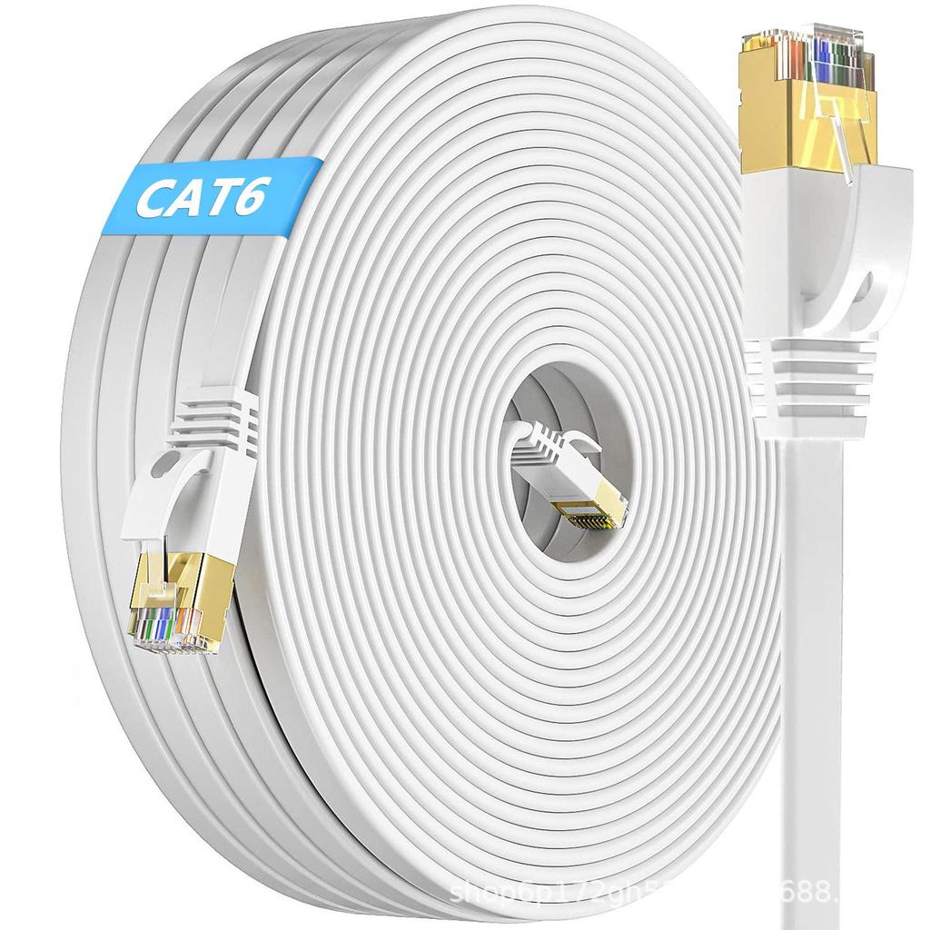 Ultra-Thin Cat 6 Gold-Plated Flat Network Cable, Oxygen-Free Copper Gigabit Patch Cord