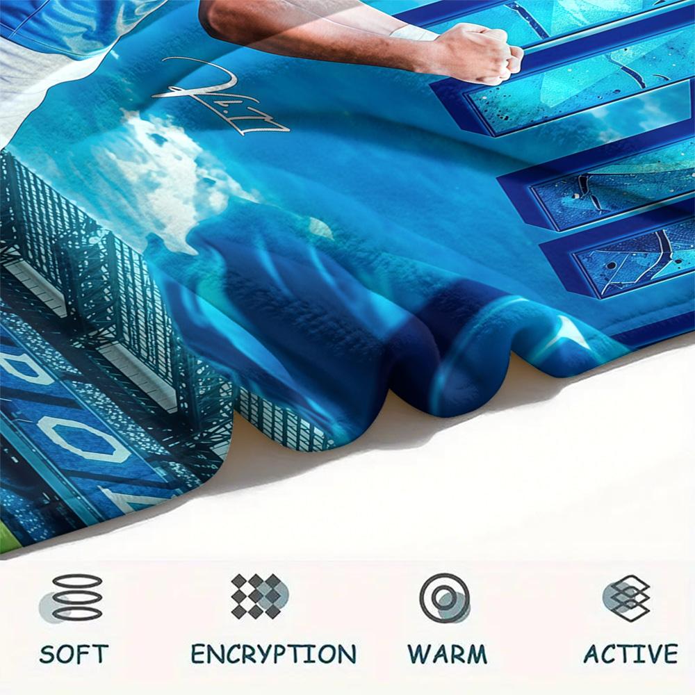 SSC Napoli Print FlAannel Blanket, High quality Comfortable for All Seasons, Home Decor, Warmth and Comfort