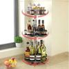 360°Rotating Kitchen Spice Rack Round Storage Container Non-Skid 2 Tier Turntable Organizer Storage Tray Cosmetics Organizer