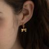 BEFORE MOONRISE [Silver 925] Dangle Ribbon Earrings SE219 - Gold
