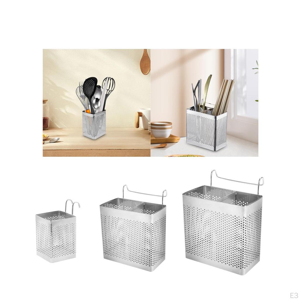Chopstick Cage Kitchen Utensil Holder Durable Cutlery Storage Boxes Drying Rack for Bathroom