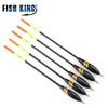 FTK High Buoyancy Fishing Floats: 5-Piece Set with Lead Sinkers, Cedar Wood, Thickened Tail, Eye-Catching Design for Rock Fishing.
