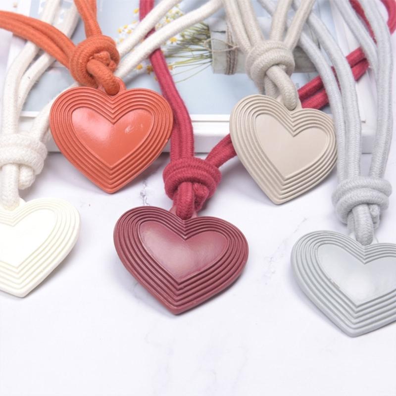 Elegant 2Pieces Braided Rope Window Curtain Tiebacks with Heart Pendant Drapery Holdbacks Ties for Home Aesthetic Decors