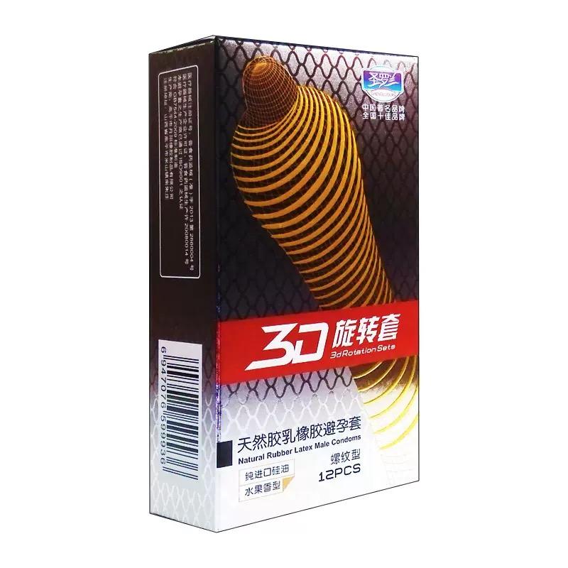 G-Punkt-Kondom mit 3D-Drehgewinde für Männer aus Naturlatex, Penishülle, Fruchtgeschmack, Sexprodukte