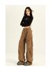 Women's American Retro Denim Overalls - Autumn 2024 Loose Slimming Wide-Leg Floor-Length Pants