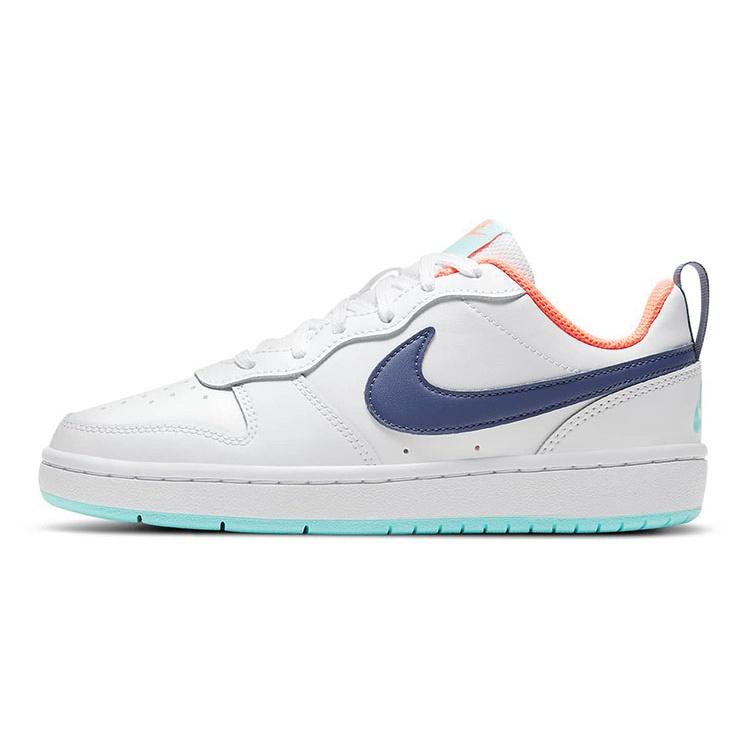 (GS) Nike Court Borough Low 2 White Dark Purple Dust Kids BQ5448-112 EU 35.5