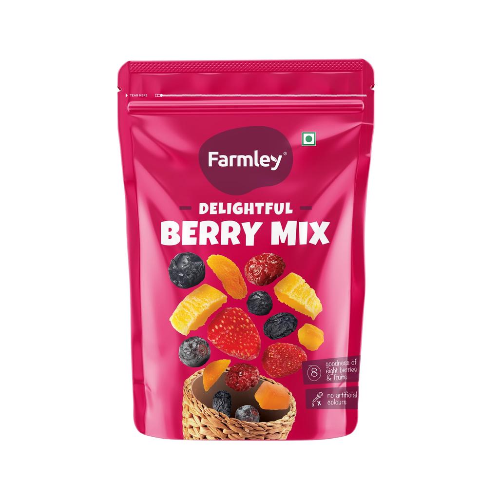 Farmley Meyve Karışımı 160g | 8'i 1 Arada Sağlıklı Atıştırmalıklar Kızılcık, Kuru Üzüm, Çilek, Frenk Üzümü ve Daha Fazlasını İçerir (1'li paket)