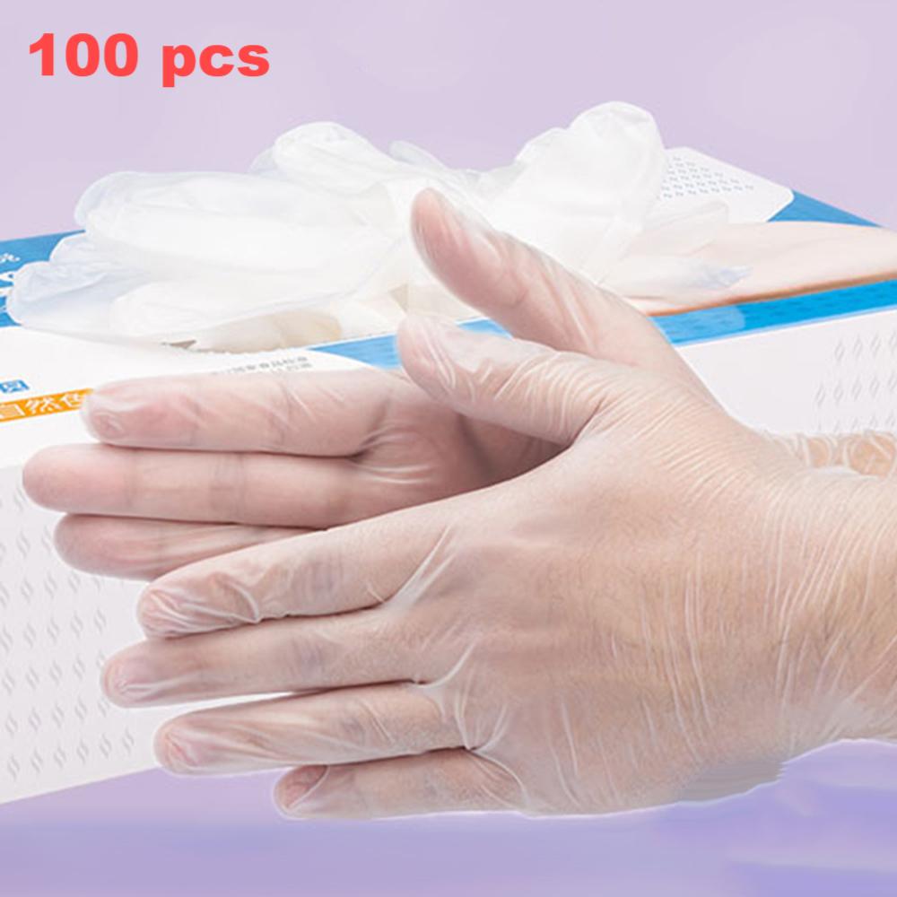 50pcs / 100pcs Disposable Pvc Gloves, Household, Kitchen, Baking, Beauty, Thick, Durable Protective Gloves, Transparent
