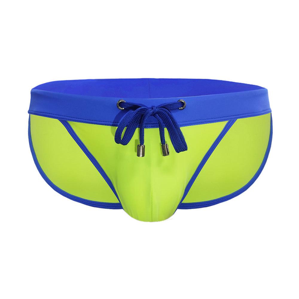 UXH Men's Sexy High-Cut Color Block Triangle Swim Briefs - European & American Fashion