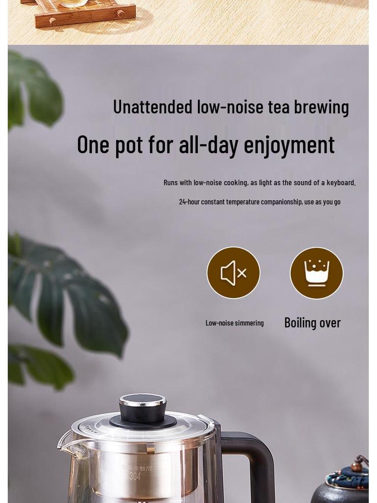Electric Glass Spray Tea Maker, Large Capacity Steaming Kettle, Black Tea Health Pot