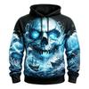 Men's Bloody Red Eyes Skull Dead Tree Full Print Hoodie Halloween Gothic Long Sleeve Pullover Sweatshirt For Cosplay Party