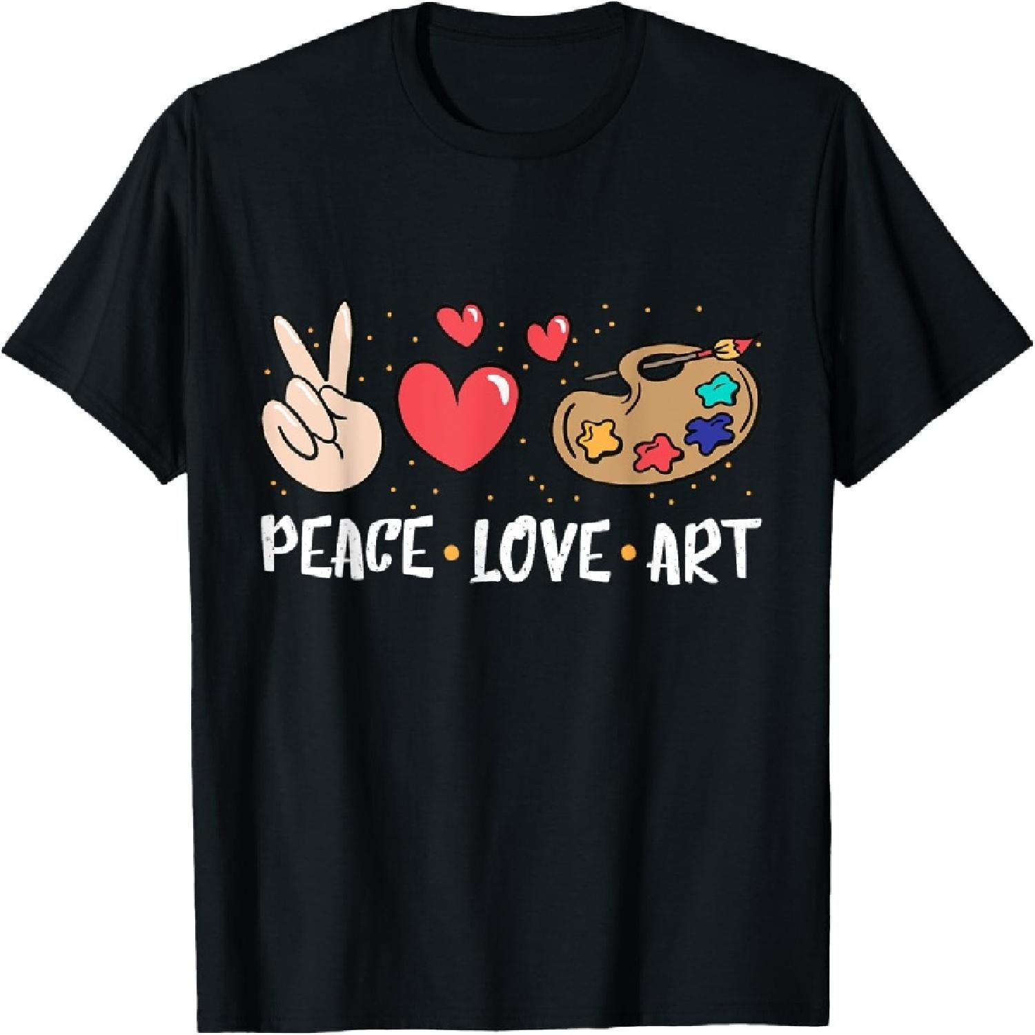 Art Teacher Peace Love Art For Artists And Painters T-Shirt XXXXXL разноцветный