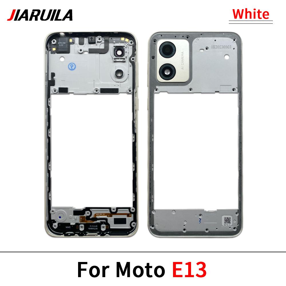 Middle Frame For Moto E13 E22i Middle Housing Cover with Side Buttons Lens Frame Replacement Parts