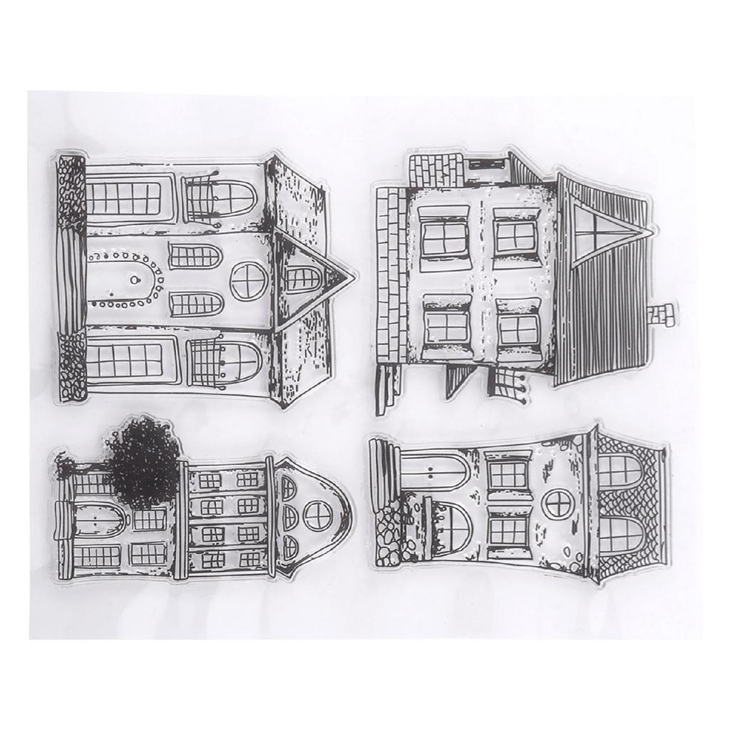 Scrapbook Photo Cards Rubber Stamp Clear Transparent Stamps House