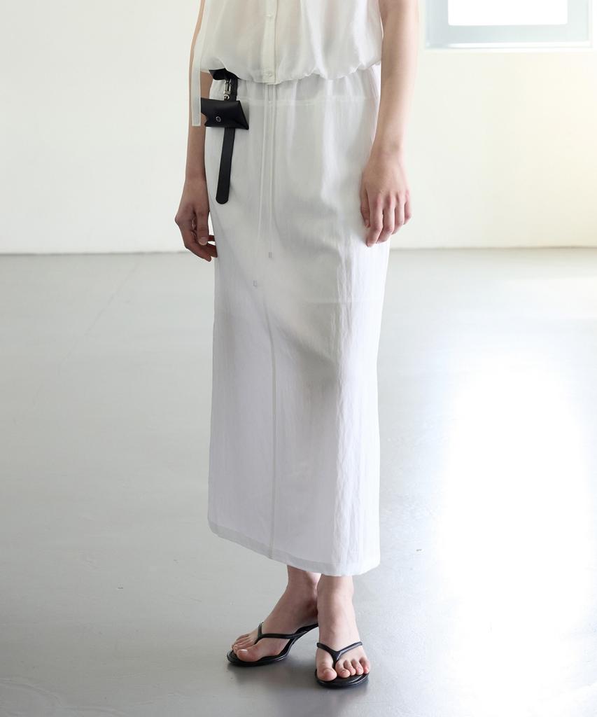Ollibeudeollibeu Linen-Like H-Line Elastic Skirt Ow6Ms4190