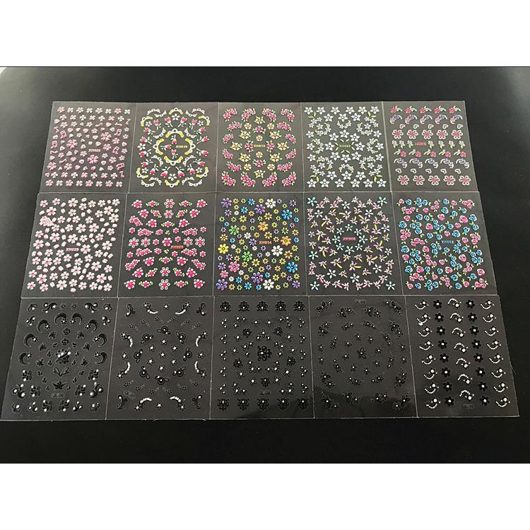 Autocolant 3D pentru unghii, model de flori fluture, litere, autocolante pentru manichiură, autocolante DIY pentru manichiură