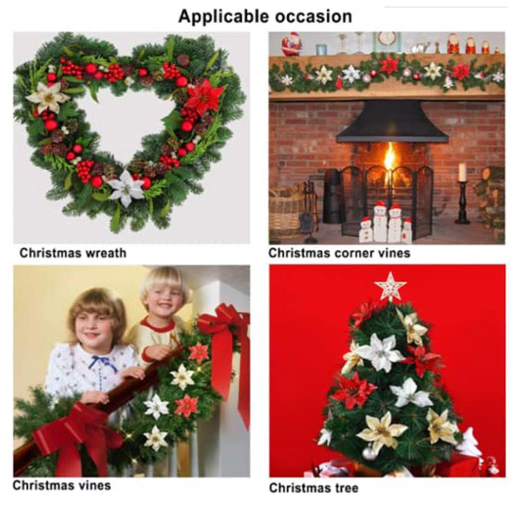 10Pcs Artificial Christmas Flower Xmas Tree Decoration Festival Party Supplies