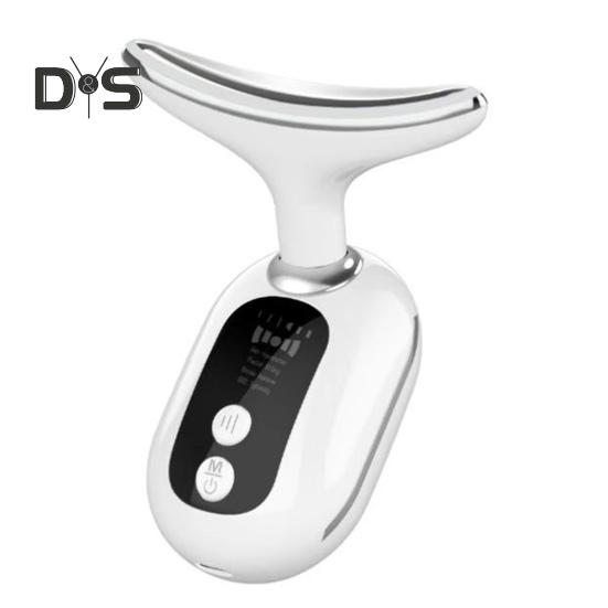 

Светодиодный массажер для лица и шеи, косметический инструмент для гладкого лица и шеи, инструмент для ухода за кожей 7-в-1 с четырьмя режимами, теплый увлажняющий EMS, гаджет для ухода за больными белый