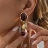 European and American silver needle geometric resin acrylic stud earrings summer small fresh earrings light luxury high-end earrings women