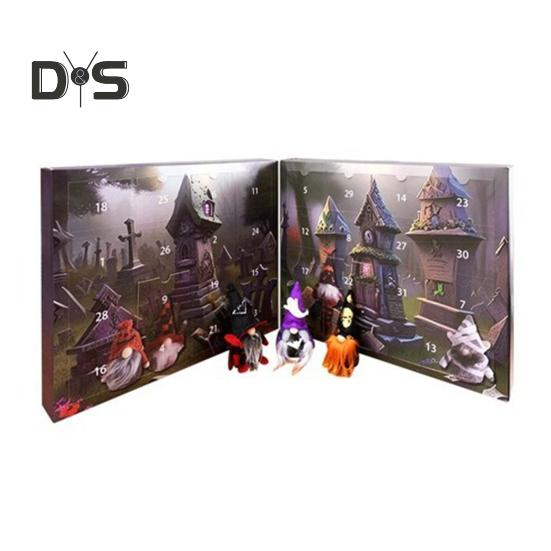 Adventní kalendář Halloween Gnome 2024 Odpočítávací kalendář Blind Box Mini figurky Gnome Halloween dekorace stolu pro domácí párty
