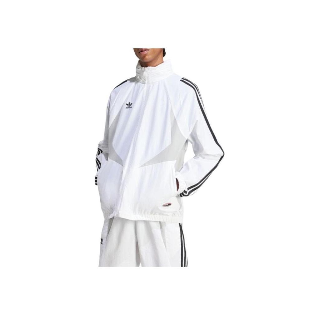 Adidas Originals Colorblock Three-Stripe Zip-Up Collar Jacket Men Jacket White JF8737