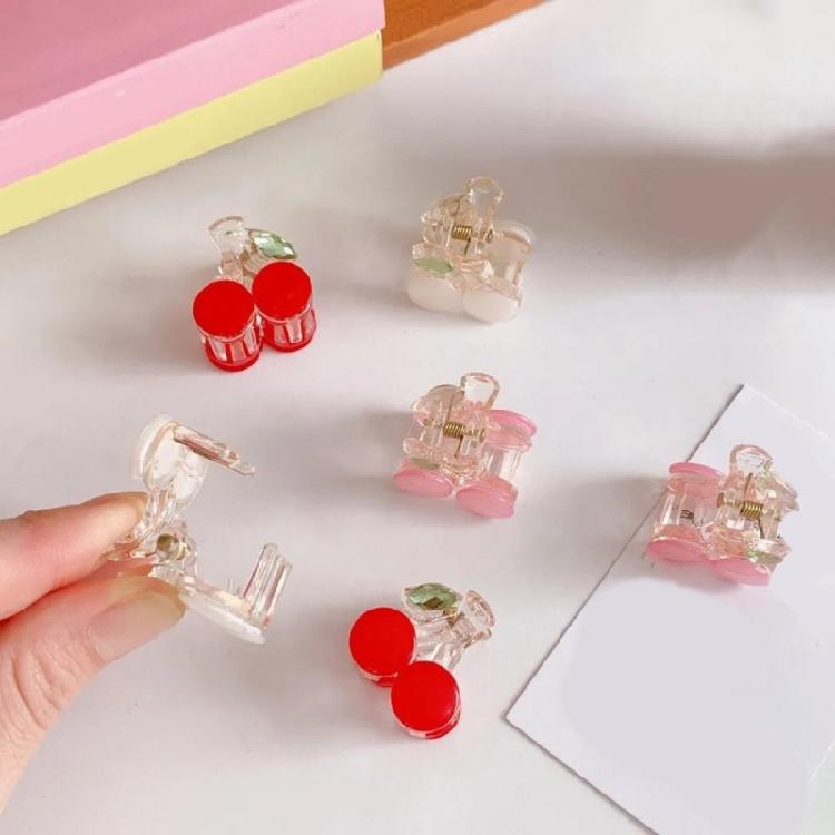 10PCS Cherry Themed Hair Claw Clip Fashionable Acrylic Claw Clip for Girls and Women Fruit Theme Braid Clip for Kids