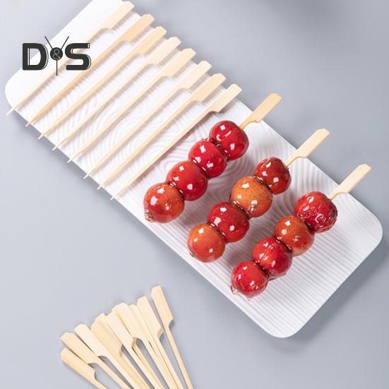 100Pcs Wooden Skewers 6 Inch Sturdy Cocktail Picks for Appetizers Flat Paddle Food Sticks for Party BBQ Fruit Cheese Charcuterie Boards Accessories