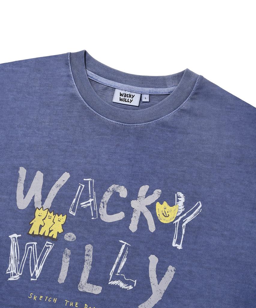 WACKY WILLY Dyed Graphic Long Sleeve Blue