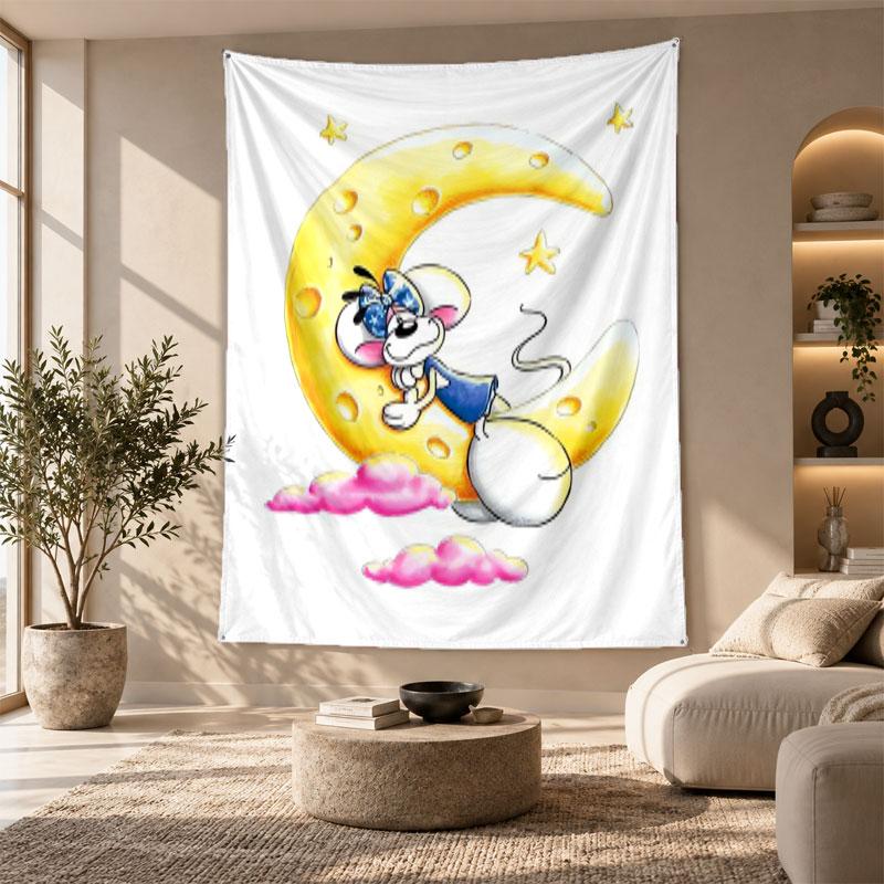 Decorative Tapestry,Diddl Printed Wall Art, Lightweight Wall Hanging For Bedroom Background