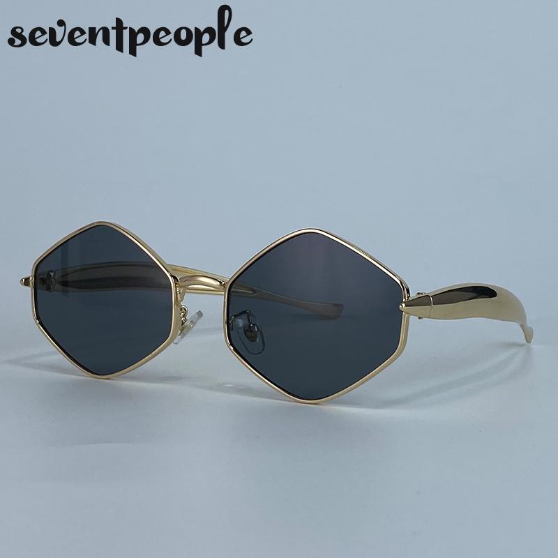 Small Steampunk Hexagon Sunglasses Women  Luxury Brand Classic Metal Frame Polygon Punk Sunglass For Ladies Eyewear Shades