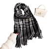 New high-end imitation cashmere soft waxy shawl scarf to keep warm from the cold, autumn and winter plaid fringed women's scarf