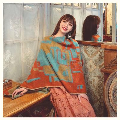 Ethnic Style Warm Shawl Cape Xinjiang Great Northwest Desert Cape Photo Thickened Scarf Versatile Retro