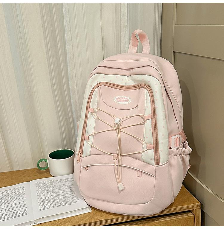 Schoolbag new Japanese ins high value fresh sweet candy color backpack junior high school students lightweight travel backpack