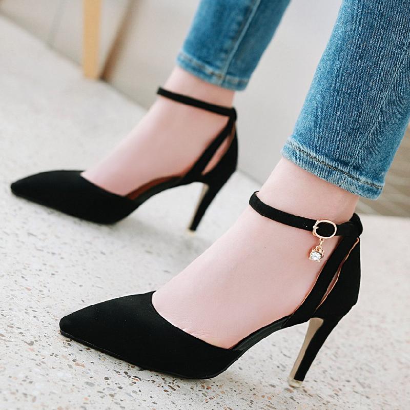 Klasické dámské lodičky na vysokém podpatku Módní elegantní pásek Špičatá špička Černé Zelené Růžové Boty na podpatku do kanceláře na párty na svatbu Dáma