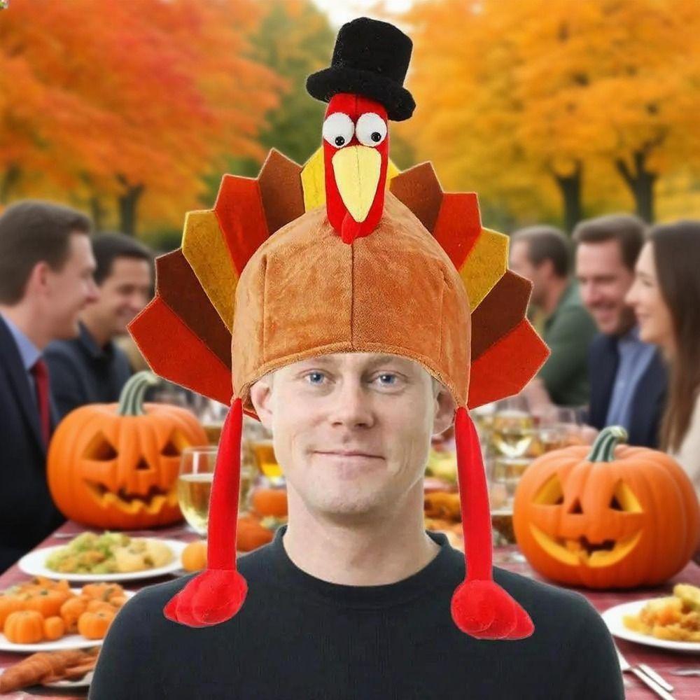 Bequeme Thanksgiving-Truthahn-Hüte Kreative Rollenspiel-Foto-Kappe Plüsch-Truthahn-Hüte Feier