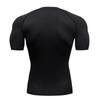 Sports Running T-Shirt Men's Compression Short Sleeve Shirt Bodybuilding Clothing Black Top Quick Drying Gym Workout Sportswear