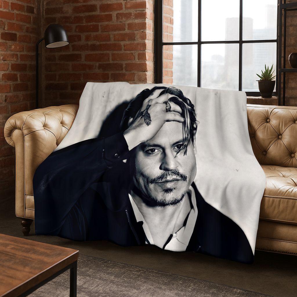 26 Stili Johnny Depp Arte Coperta di Flanella, Calda e Accogliente Morbida Coperta da Divano per Casa Camera da Letto Letto Divano Picnic Ufficio Copertura Regalo bambino