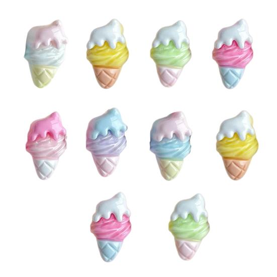 10Pcs Mini Colorful Ice Cream Charm Simulated Ice Cone Figurine DIY Handmade Jewelry Hair Clip Backpack Bag Decoration Accessories