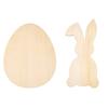 5PCS Rabbits Eggs Shaped Wood Slices Unfinished Wood Slices Wood Cutouts for Home Decoration Painting Art Craft
