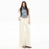 Spring Summer Off White Casual Relaxed Wide Leg Flare Denim Pants For Women Casual Pants Oversize Denim Trousers