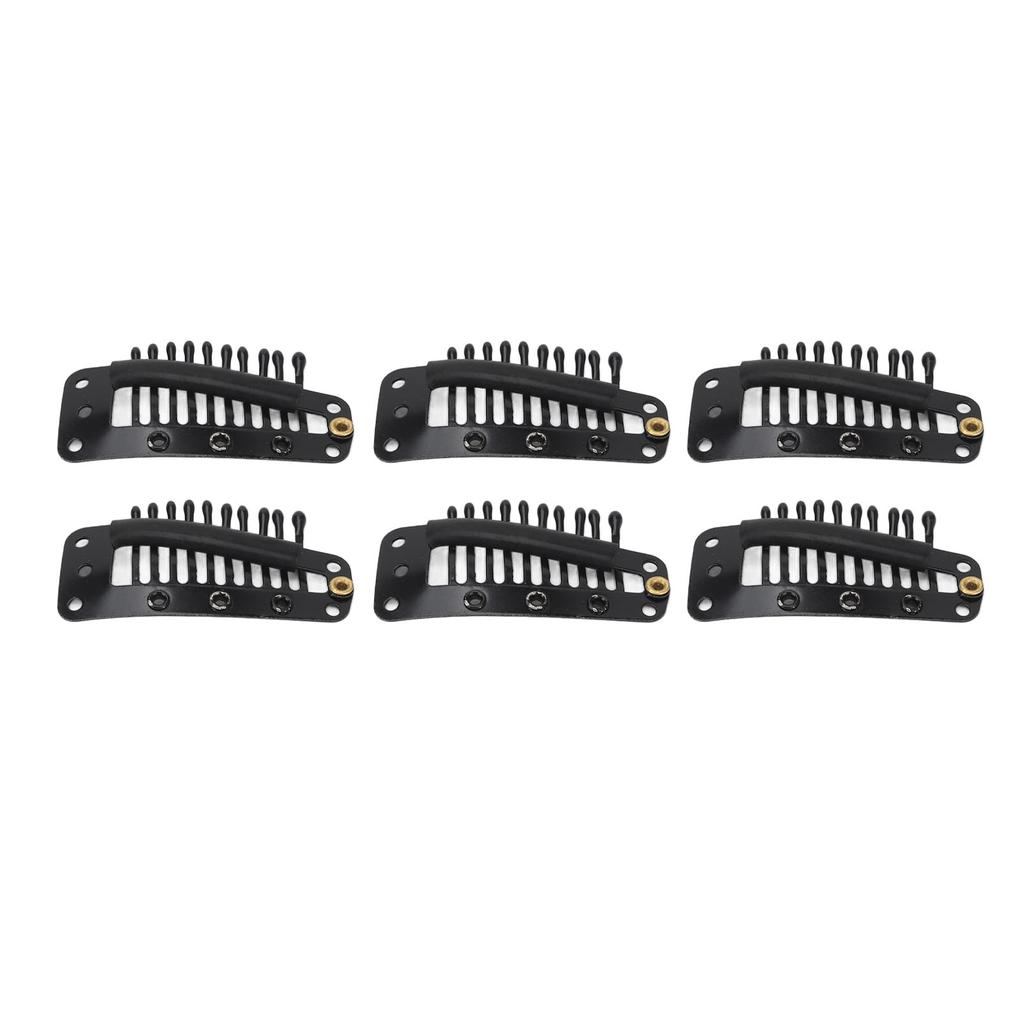 100pcs Hair Extension Clips Multipurpose 38mm 10 Teeth Wig Clips for Hair Extensions DIY Black