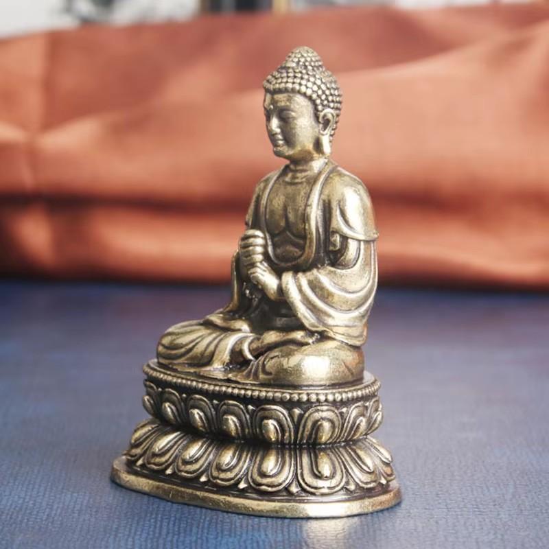 Casting Miniature Buddhist Figures Retro Bronze Buddha Shapes Enshrine Handicraft Tantric Altars Desktop Decorative Collection