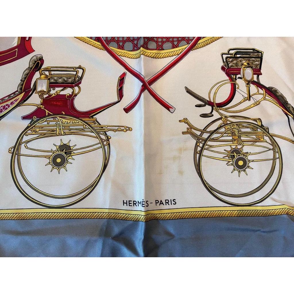 Used [Price Drop!] HERMES Scarf Carriage Motif Silk Multicolor
