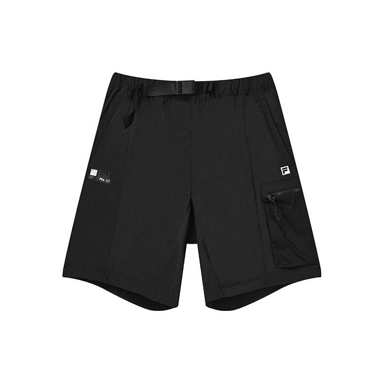 Fila Solid Color Outdoor Sports Cargo Shorts Men Shorts Black A11M221816F-BK