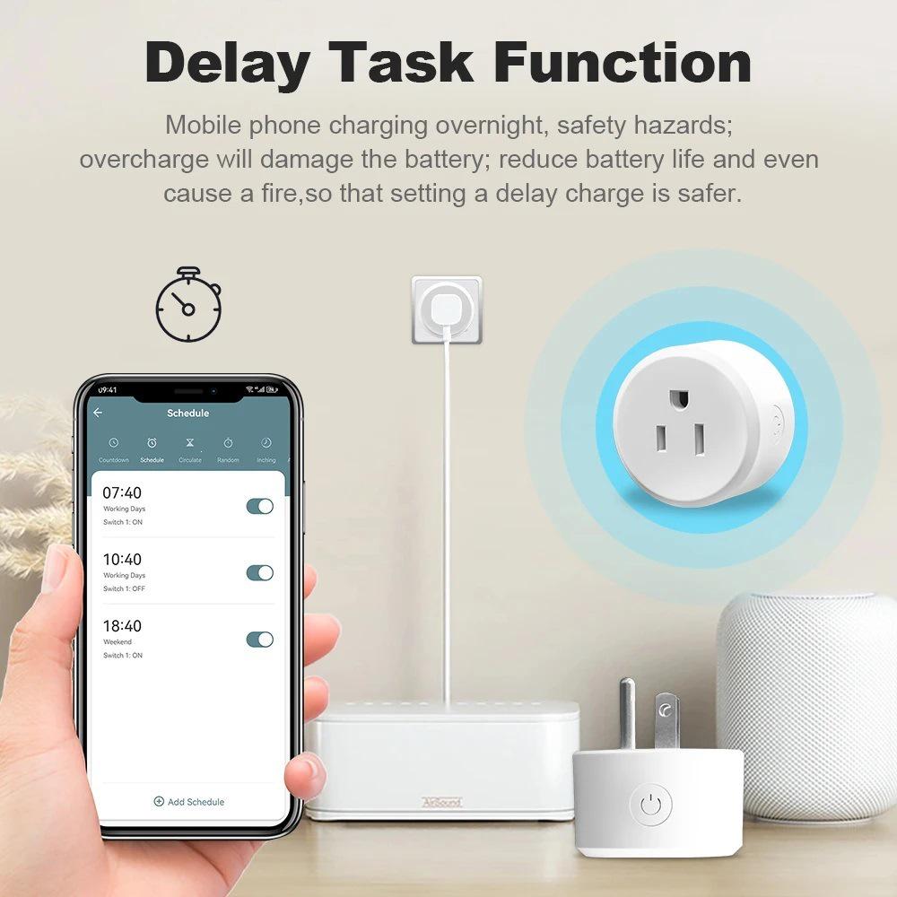 Matter US Smart Socket: HomeKit-Compatible, Alexa & Google Home Voice Control