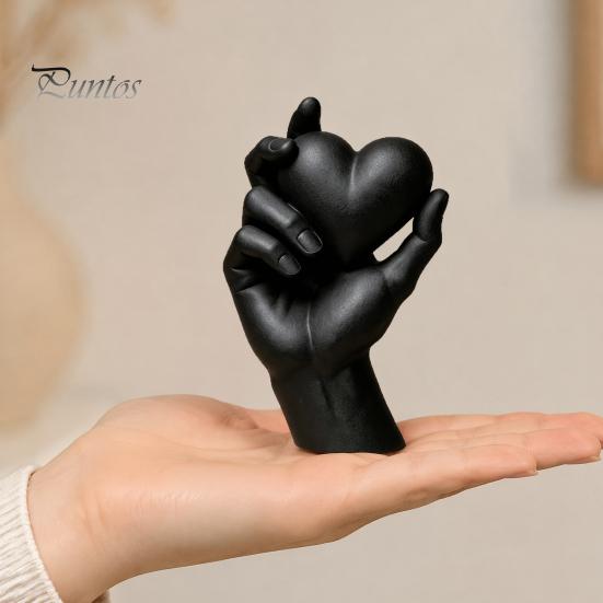 PLA Sculpture for Gifts Hand Holding Heart 3D Printed Figurine, Modern Minimalist Sculptural Desk Decor, Romantic Ornaments Home Accent Shelf